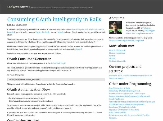 screenshot of Oauth Plugin