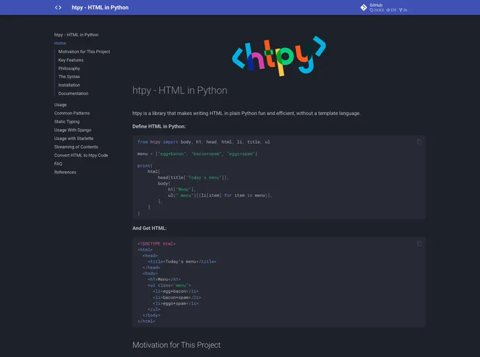 screenshot of Htpy