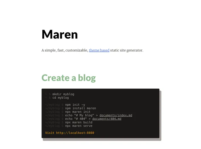 screenshot of Maren