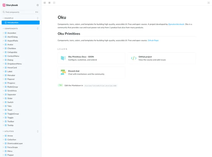 screenshot of Vue Primitives