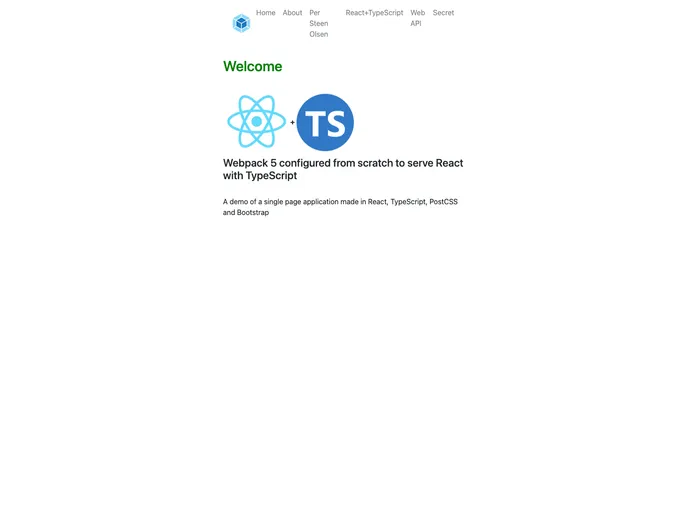 screenshot of Webpack 5 React Typescript Boilerplate