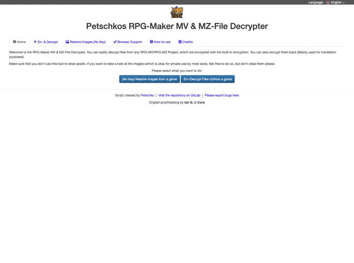 RPG Maker MV Decrypter screenshot