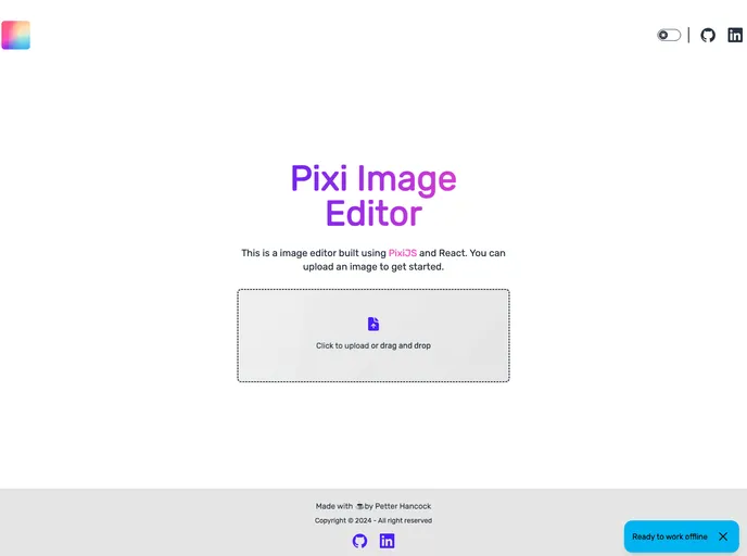 screenshot of App Pixi Image Editor