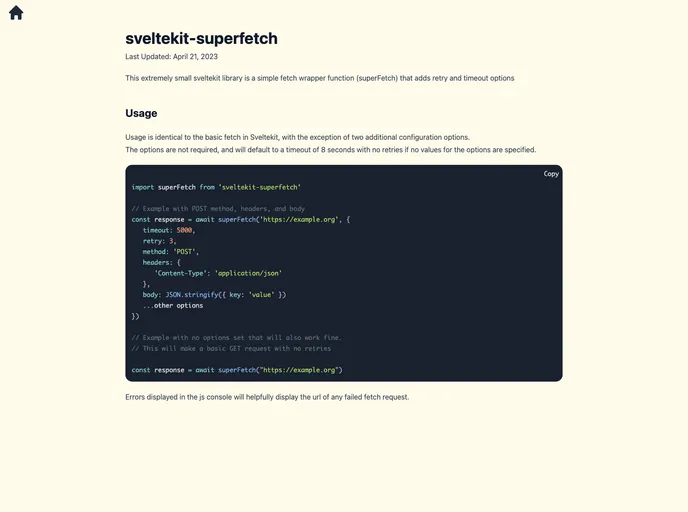 screenshot of Sveltekit Superfetch