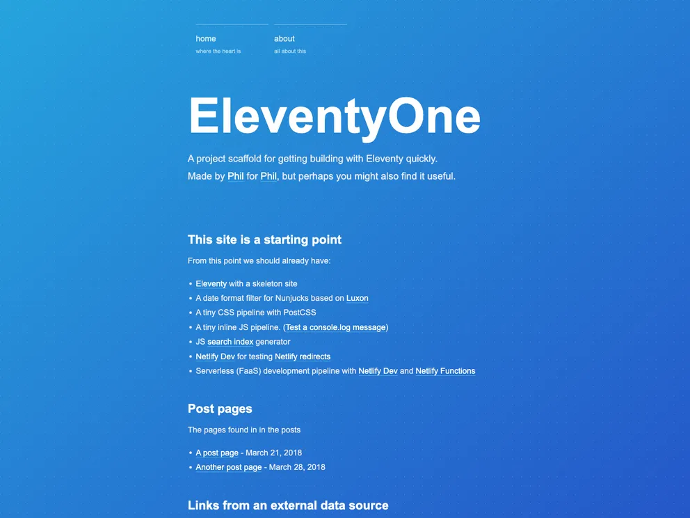 screenshot of Eleventyone