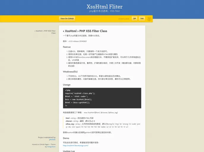 screenshot of XssHtml