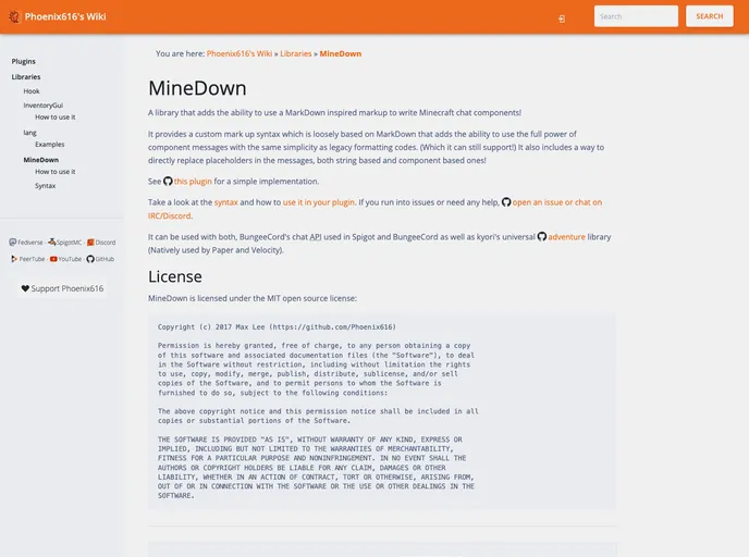 screenshot of MineDown