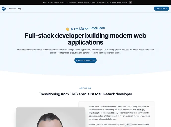 Nextjs Strapi Portfolio Starter screenshot