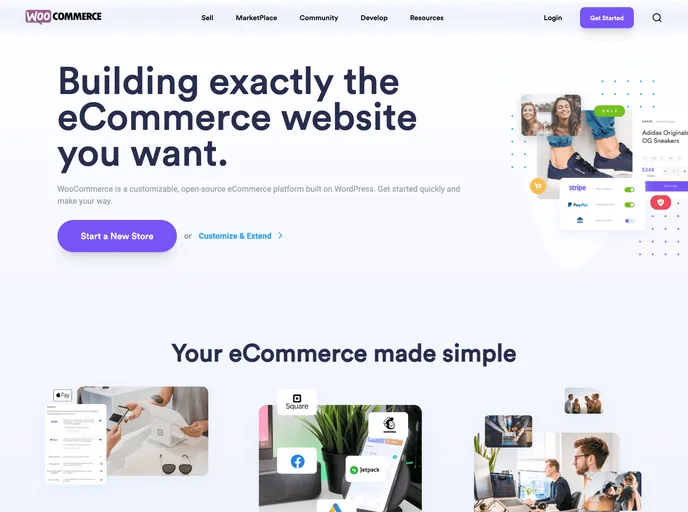 screenshot of Alternate Woo Commerce Landing Page
