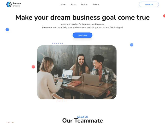 screenshot of Creative Agency Website Version 2