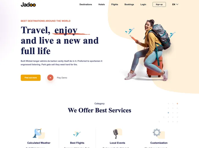 screenshot of Travel Agency Landing Page