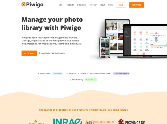 screenshot of Piwigo