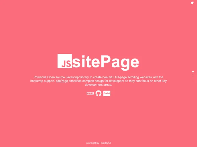 screenshot of SitePage
