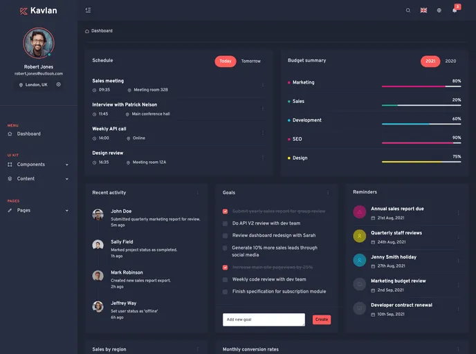 screenshot of Kavlan Html Bootstrap