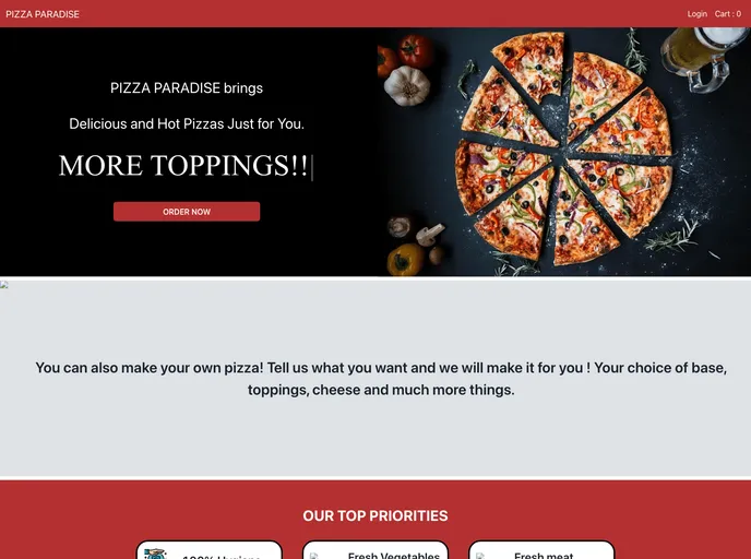 screenshot of OIBSIP_Pizza Delivery App