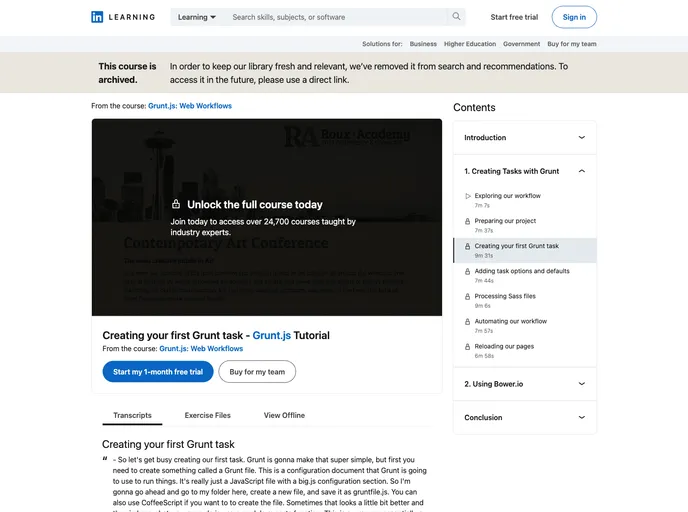screenshot of Gruntworkflows