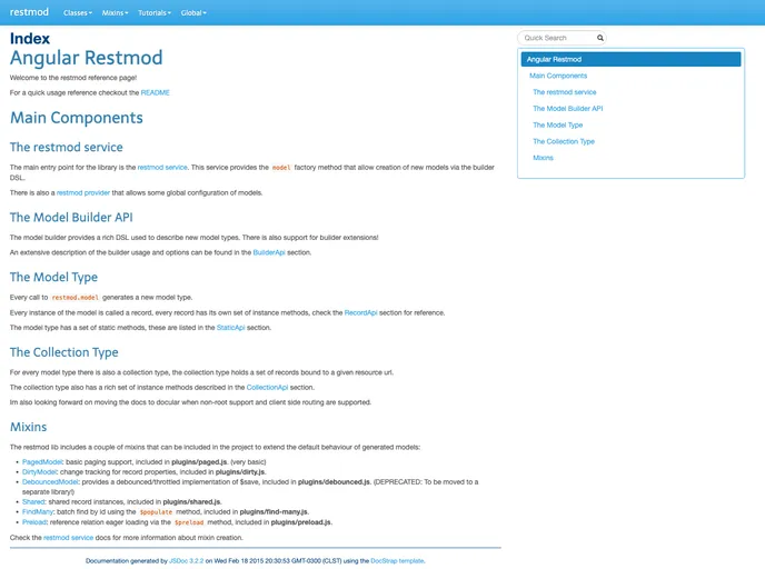 screenshot of Angular Restmod