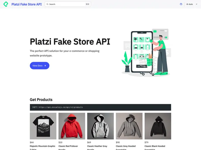 screenshot of Fake Api Docs
