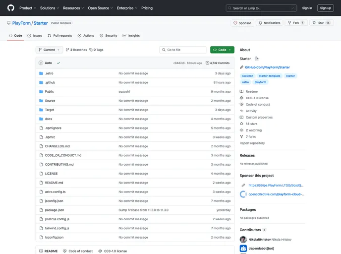screenshot of Starter