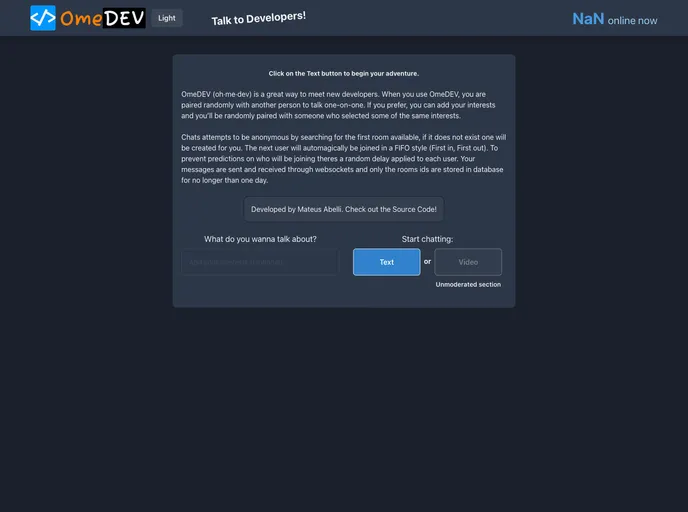 screenshot of Omedev