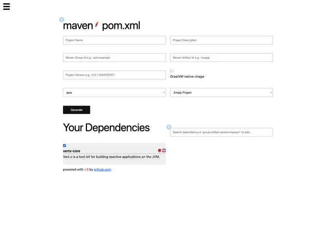screenshot of Vertx Starter
