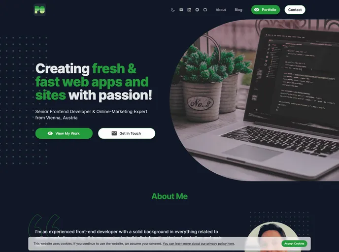 screenshot of Pobermeier Portfolio V3