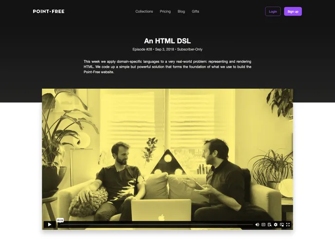 screenshot of Swift Html