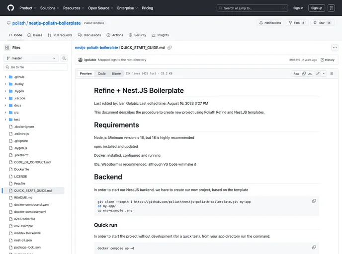 screenshot of Nestjs Poliath Boilerplate
