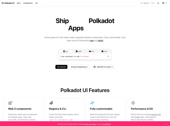 Polkadot UI screenshot