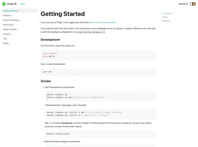 screenshot of Strapi Ts