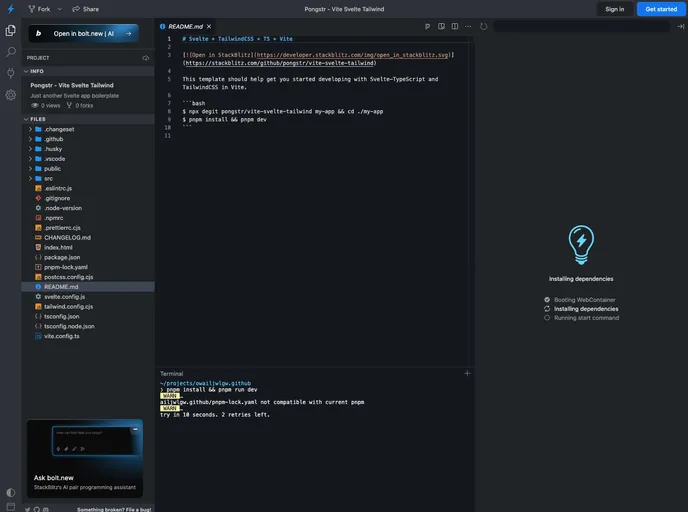 Vite Svelte Tailwind screenshot