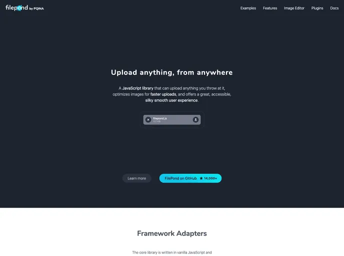 screenshot of Angular Filepond
