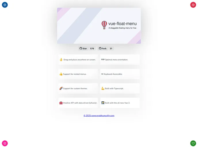 Vue Float Menu