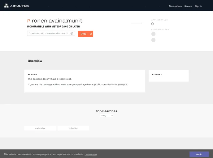 screenshot of Meteor Munit