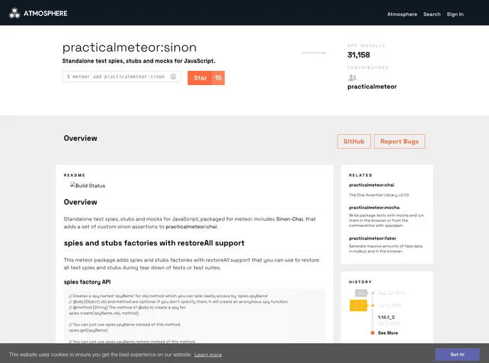 screenshot of Meteor Sinon