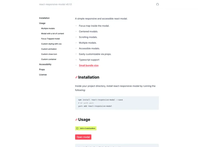 React Responsive Modal