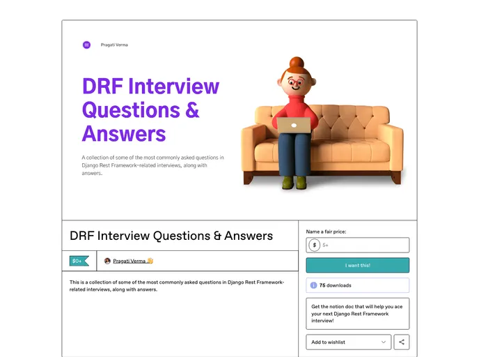 screenshot of DRF Interview Prep