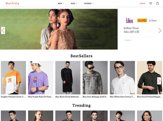 screenshot of Outfitly Frontend