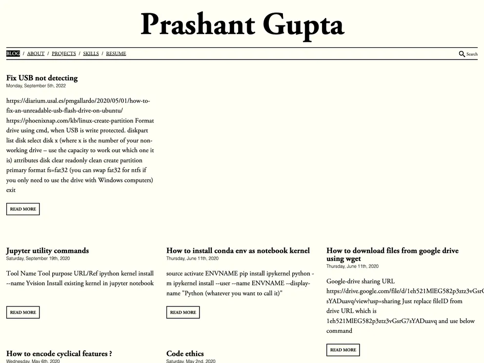 screenshot of Prashantgpt91.github.io