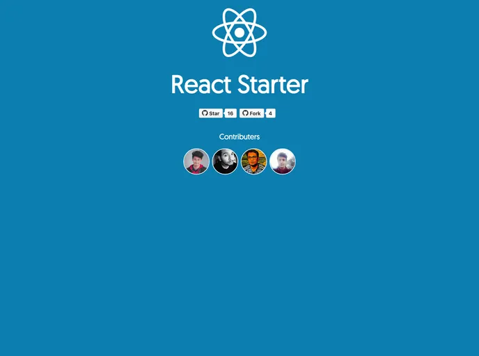 screenshot of React Starter
