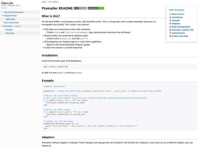 screenshot of Premailer