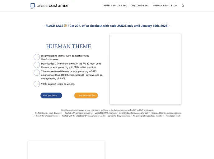 screenshot of Hueman