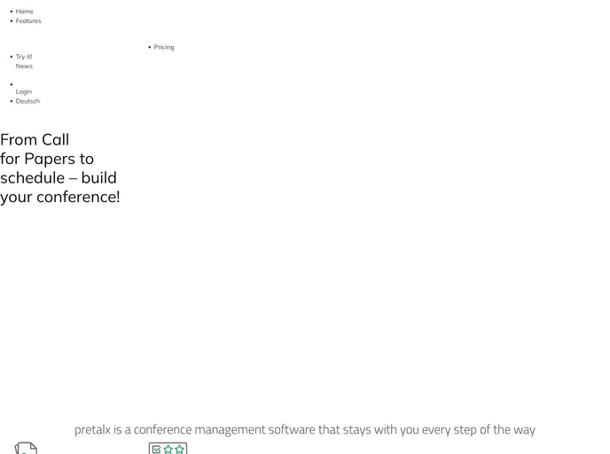 screenshot of Pretalx