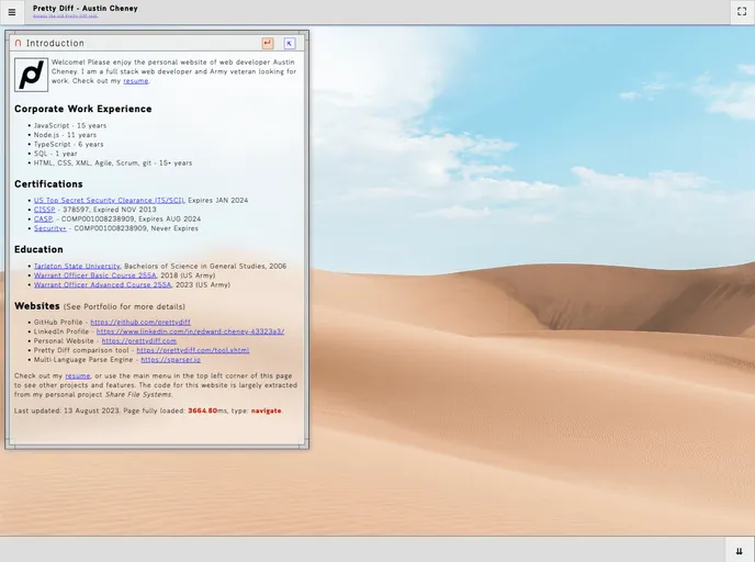 screenshot of Prettydiff