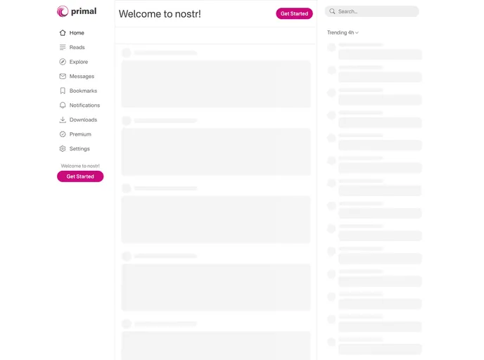 screenshot of Primal Web App