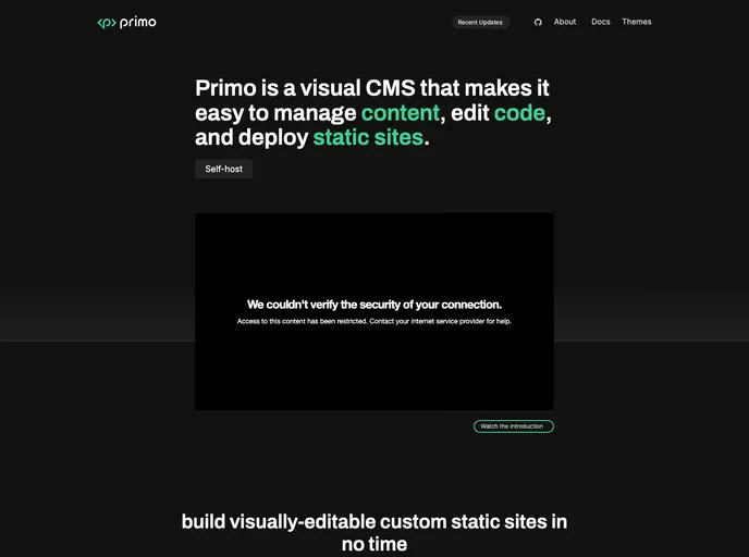 screenshot of Sveltekit With Primo