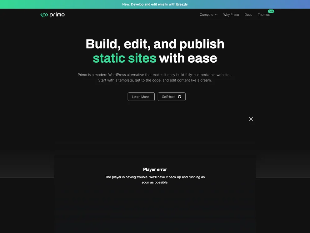 screenshot of Primo Server
