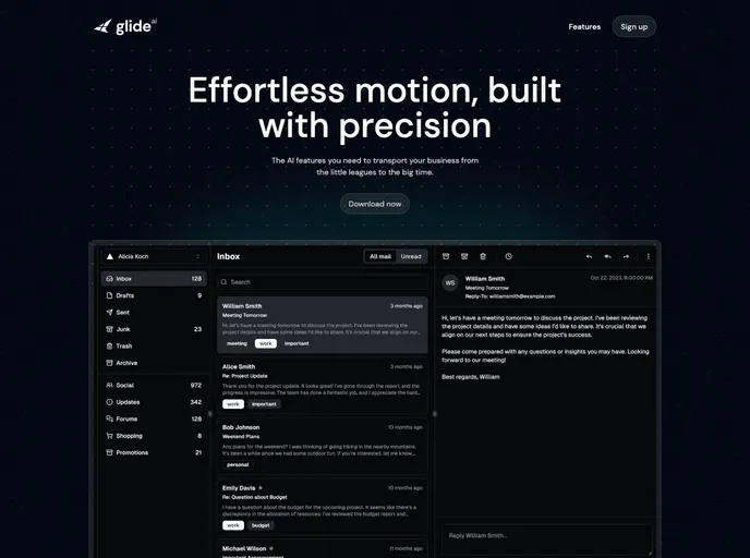 Nuxt Starter Prismic Glideai screenshot