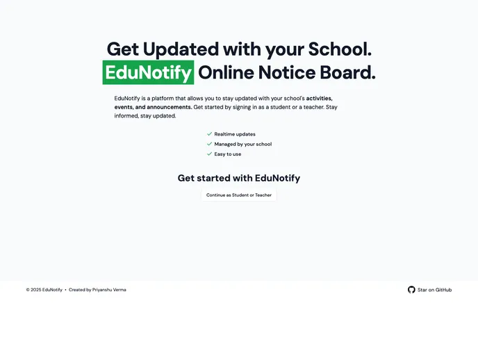 screenshot of Edunotify