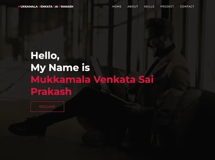 screenshot of Mukkamala Venkata Sai Prakash Portfolio